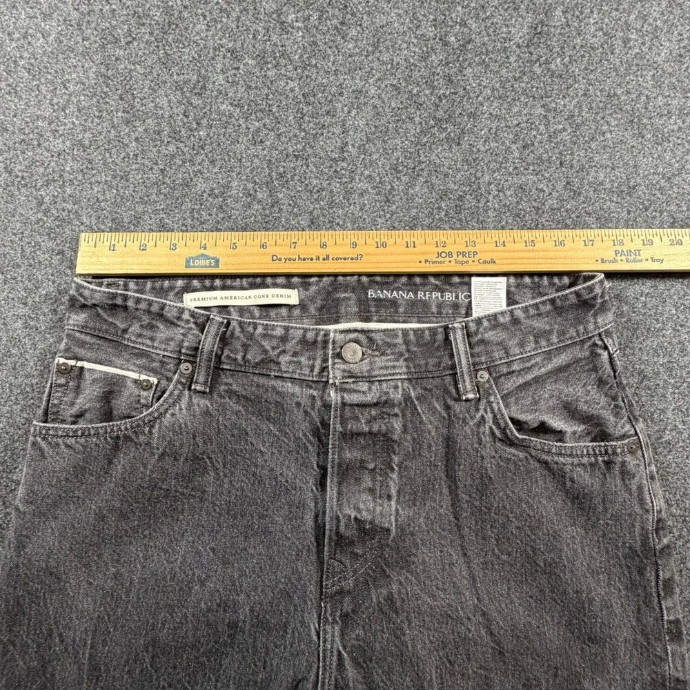 Banana Republic Mens 34x32 Trooper Fit White Oak Cone Selvedge Denim Jeans Black